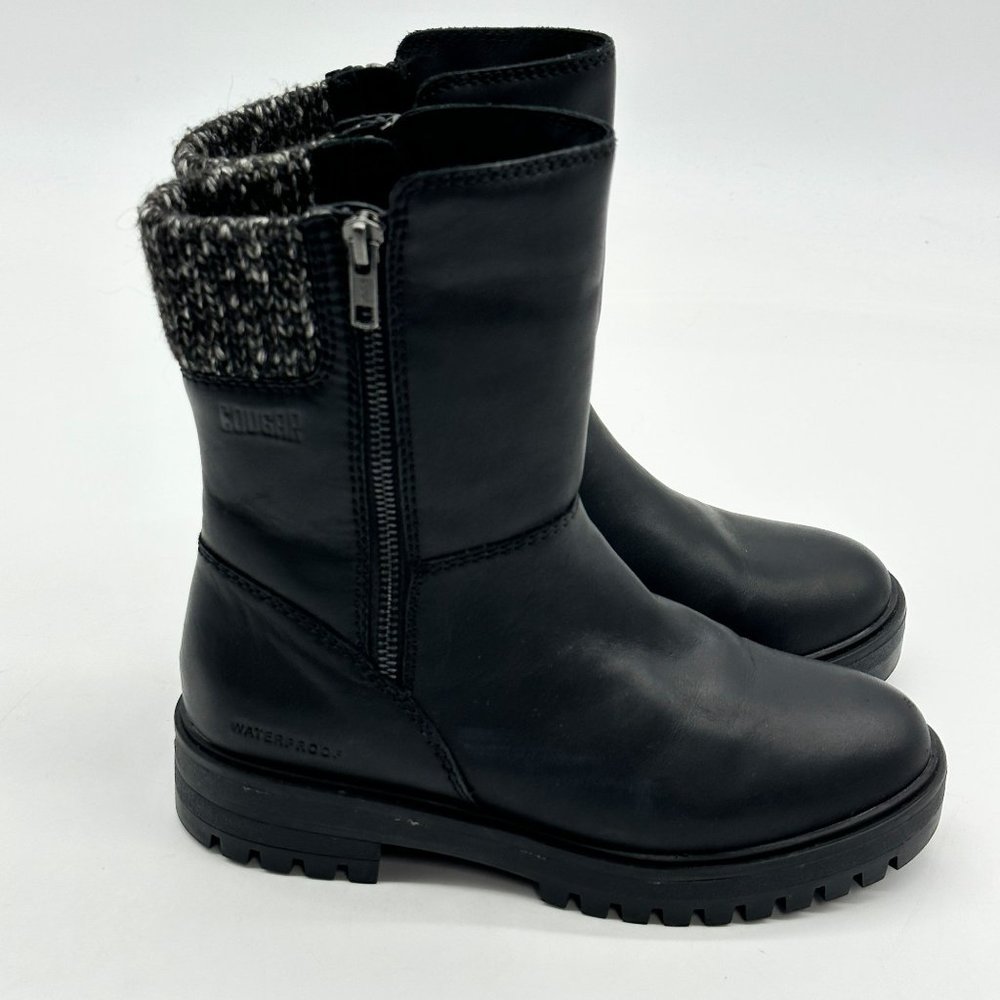 Cougar Always Waterproof Boots Womens Neptune  Zip Prima Loft Leather Black Sz 6